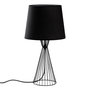 Opviq Telıs - 5371 Lámpara de Mesa con Cuerpo Metálico y Pantalla de Tela Negra